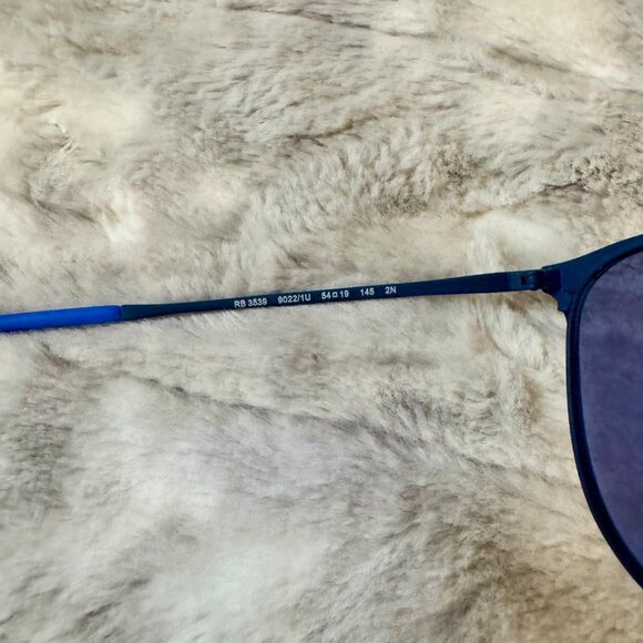 NEW Ray-Ban RB3539 Erika Metal Sunglasses Matte Blue/Blue Light Grey Mirror - Picture 12 of 16